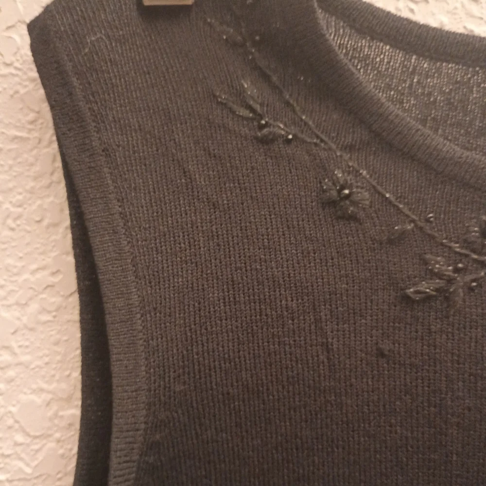 Kasper Medium Petite Classic Black Sweater Dress - Picture 5 of 6